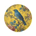 thumbnail image 2 of 15.4" Round Placemat Set of 1 Polyester Fabric Place Mats Non-Slip Dining Kitchen Table Mats for Kitchen Party Decor Bluebird Surrounded by Flowers, 2 of 5