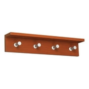 Safco Contempo - Coat rack - 4 hooks - aluminum, wood - cherry