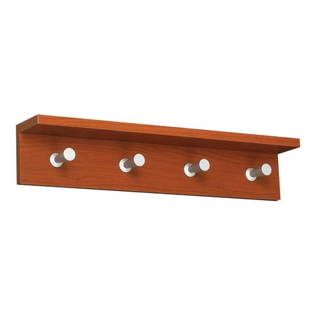 Safco Contempo - Coat rack - 4 hooks - aluminum, wood - cherry