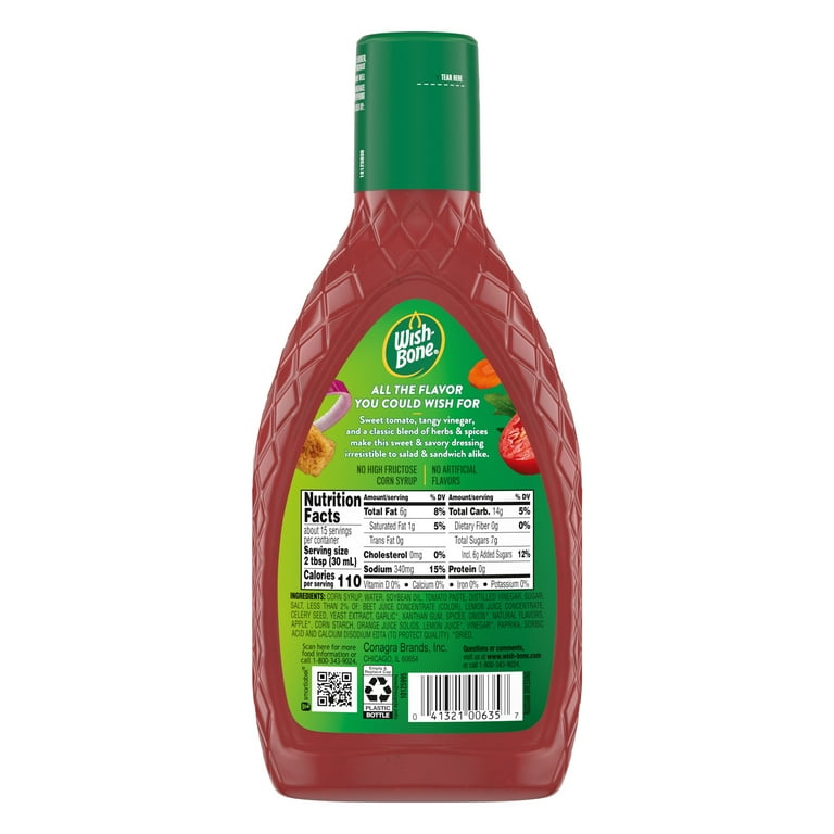 Wish-Bone Russian Salad Dressing 15 fl oz, sweet and savory, without high  fructose corn syrup - Walmart.com