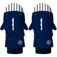 thumbnail image 1 of Kids Ski Mittens Waterproof Anti-slip 6~12 Years Old Kids Winter Gloves (Navy Style 3), 1 of 1