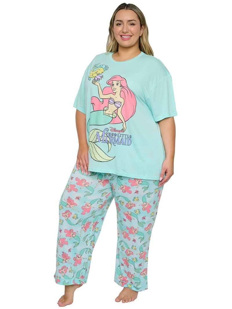 Short Little Mermaid Pyjamas Womens Loungeable Blue Short Pyjama