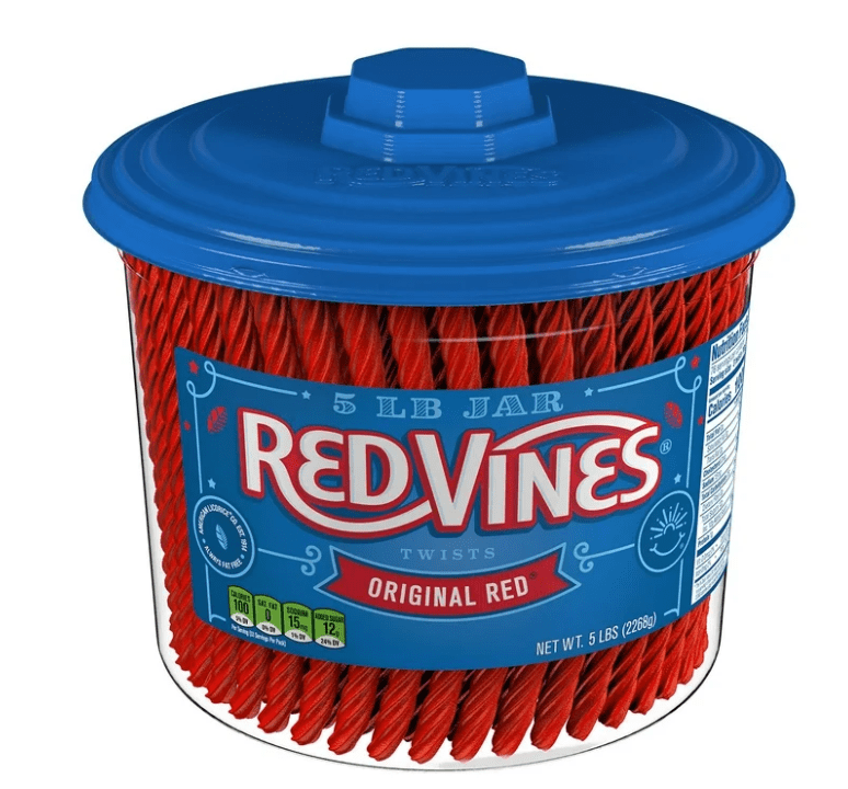 Red Vines Twists Original Red Licorice Bulk Candy Jar (5 lbs.)