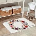 thumbnail image 2 of FJPT Non Slip Flannel Polyester Floor Mat Floral Design With Butterflies For Bathroom Kitchen Bedroom Decor 31.5x19.7 inch, 2 of 5
