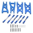 thumbnail image 1 of Brazos de suspensión trasera delantera de aluminio RC y varilla de tracción Servo enlace de dirección conjunto para ARRMA Senton 1/10 RC CarBlue, 1 of 10