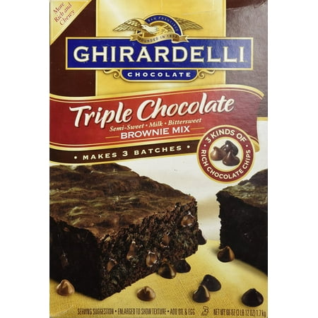 Ghirardelli Triple Chocolate Brownie Mix (Makes 3 Batches, 60 OZ (Best Way To Make Special Brownies)