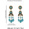 thumbnail image 6 of Boho Turquoise Chandelier Drop Earrings for Women Vintage Long Blue Birthstone Crystal Tassel Charms Statement Dangle Earring Lightweight Bohemian Ethnic Holiday Anniversary Jewelry, 6 of 6