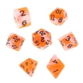 thumbnail image 2 of Juego de Dados numéricos de acrílico Zulema 7 piezas varios lados Naranja Blanco, 2 of 8