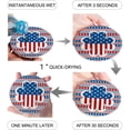 thumbnail image 2 of FMSHPON Independence Day American Flag Clover Set of 4 Round Coaster for Drinks, Absorbent Ceramic Stone Coasters Cup Mat with Cork Base for Home Kitchen Room Coffee Table Bar Decor, 2 of 6