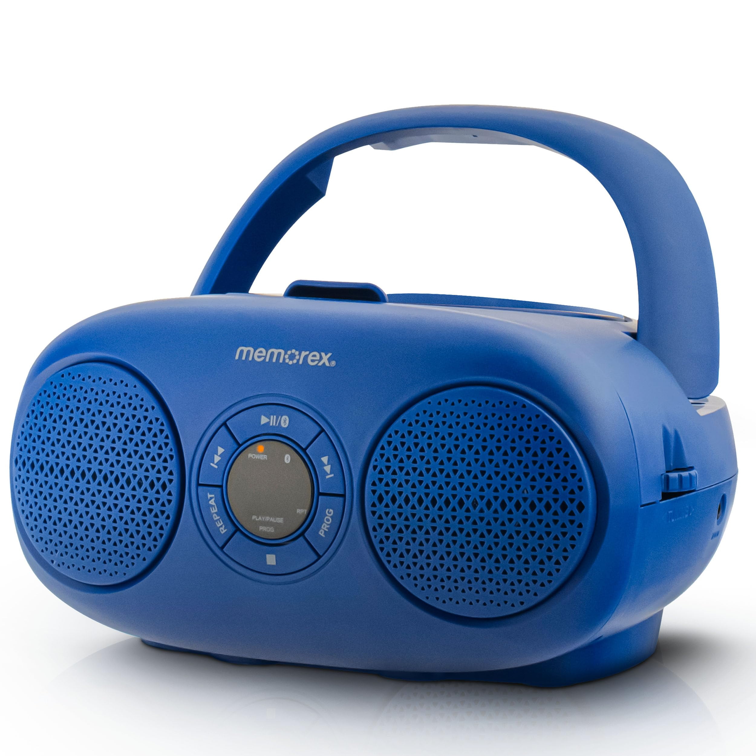 Memorex MX-BCD20(L) Portable CD Player | AM/FM Stereo Radio with Telescopic Antennas | CD-R/RW Compatible | Programmable Memory | LED Display | AUX Input | AC & Battery Powered (Blue)