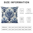 thumbnail image 6 of Acheng Canvas Decorative Cushion Covers Navy Blue Bohemian Flower Throw Pillow Covers , Pack of 2 White, 6 of 6