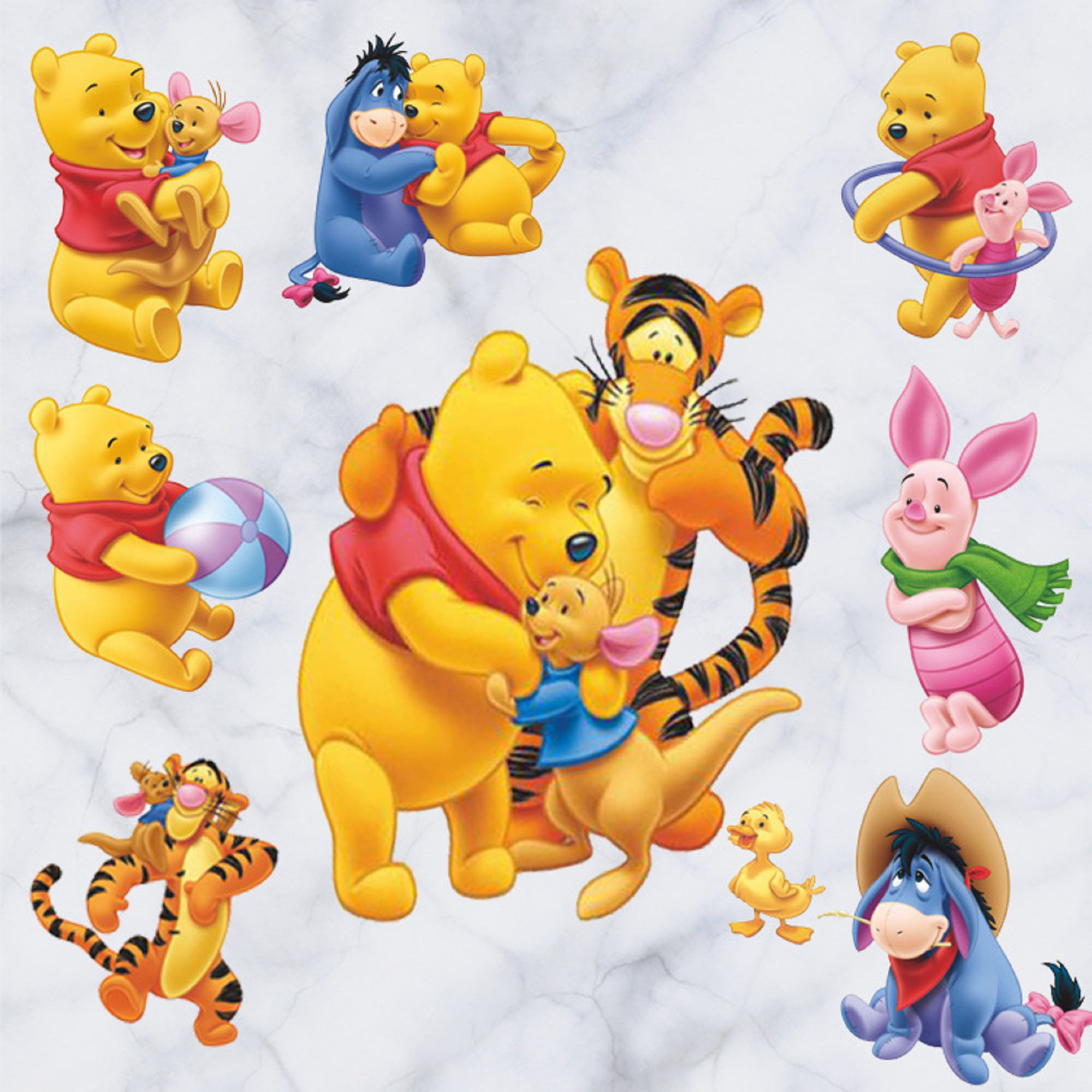 SET OF 2 DISNEY WINNIE THE POOH REMOVABLE & REUSABLE CHILDREN/KIDS WALL STICKERS 