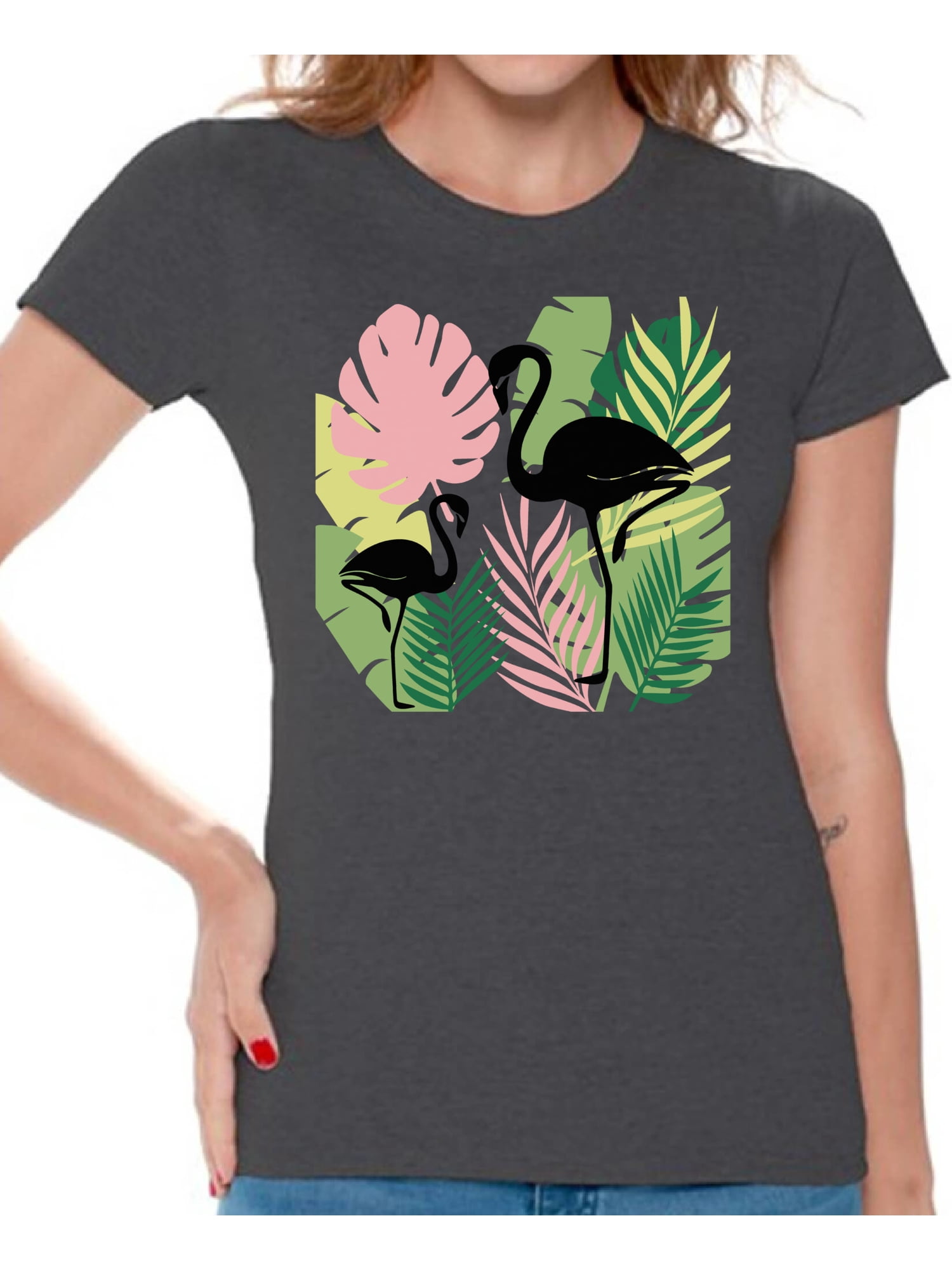 Awkward Styles Black Flamingos Womens T 