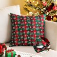 thumbnail image 2 of Pack of 2 Christmas Plaid Decorative Throw Pillow Covers Snowflake Tartan Scottish Cushion Cover for Sofa Couch Farmhouse Holiday Decor Red and Green, 18x18 Inch, 2 of 6