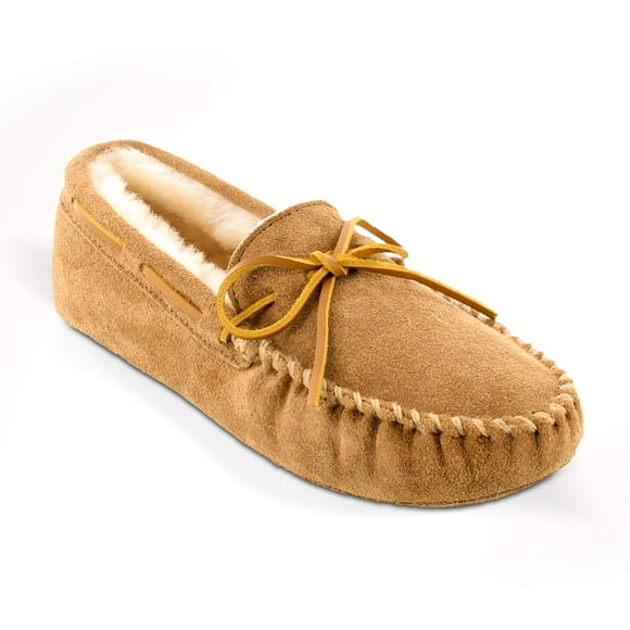 Minnetonka Men's Golden Tan Sheepskin Softsole Moccasin 10 D(M) US