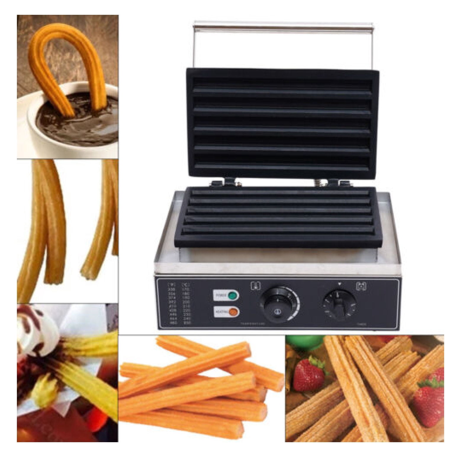 DazzAura 5 Sticks Churros Maker Machine - Churro Maker 1550W Stainless Steel