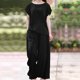 thumbnail image 4 of Puntoco Traje De Verano Para Mujer Moda Manga Corta Pantalones De Color Sólido Traje Casual De Dos Piezas Liquidación Puntoco Puntoco-5160, 4 of 7
