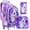 Cat Purple, variant on 3Pcs Rolling Backpack for Girls,Kids Roller Wheeled Unicorn Bookbag and Lunch Box, Sequin School Backpacks with Wheels for Elementary Teen