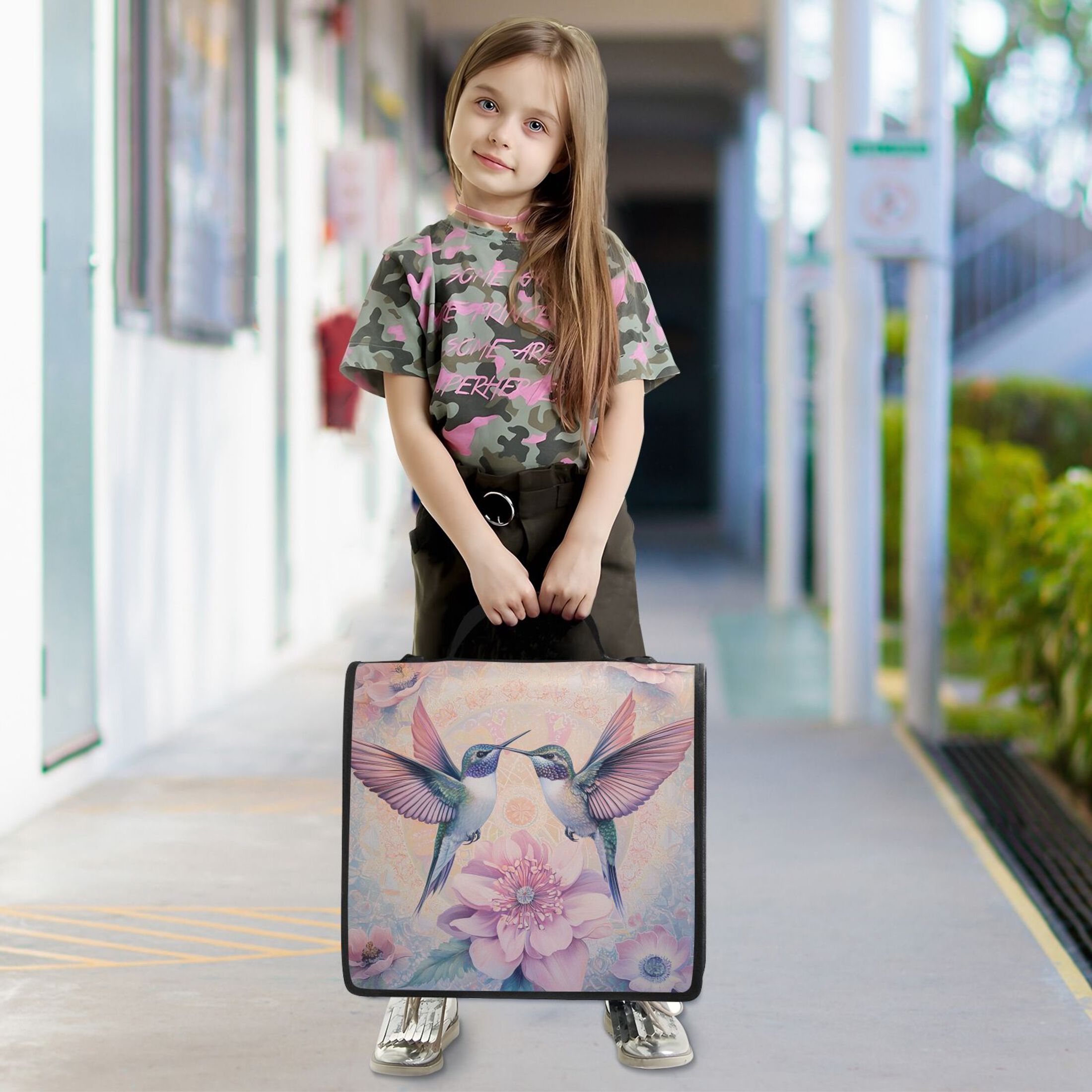 YAZAOO Zipper Binder trapper keeper Documents Organized Design Harmony Of Hummingbirds Printed