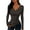 Brown, variant on BLVB Long Sleeve Shirts for Women V Neck Asymmetrical Hem Ruched Tops Slim Fit Going out Tee Blouses for Party Club