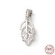 thumbnail image 1 of Rhodium Plated Rack Plating 925 Sterling Silver Ice Pick Pinch Bails Leaf Real Platinum Plated 16.5x7mm Hole: 3x4.5mm Pin: 0.9mm, 1 of 3