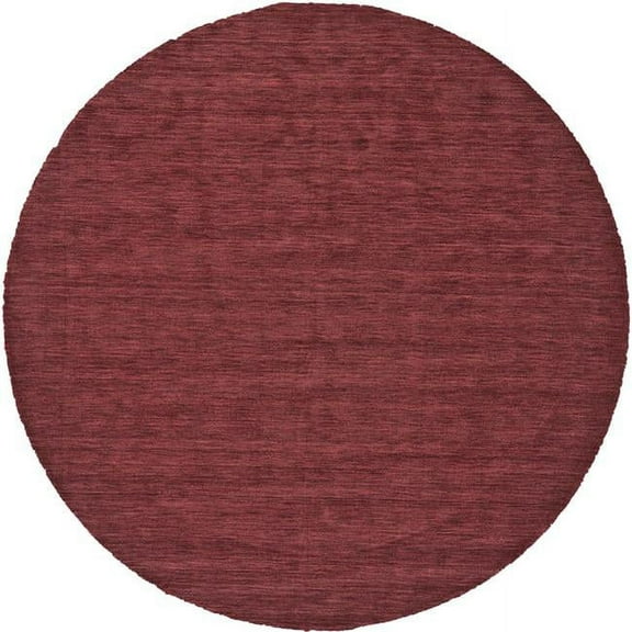 10 ft. Round Wool Hand Woven Stain Resistant Area Rug, Red