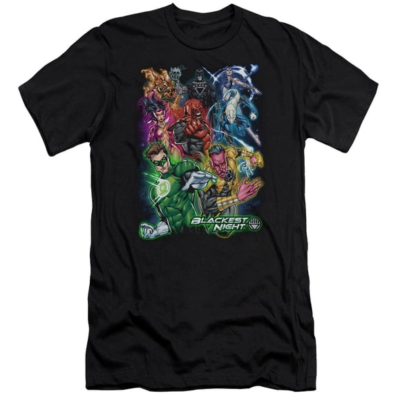 Green Lantern Blackest Group S/S Adult 30/1 T-Shirt Black