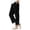 Black, variant on DeHolifer Girls Pants Cotton Linen Elastic Waisted Solid Color Straight Leg Summer Lightweight Loose Comfy Pants,6 Years