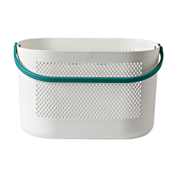 Plastic Storage Baskets with Handles, Shower Caddy Shelf Organizers Basket for Bathroom, Kitchen, Dorm Room (Green)
