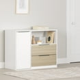 thumbnail image 2 of South Shore Hourra, Contemporary Door Chest with 2 Drawers, Soft Elm and White, 2 of 14