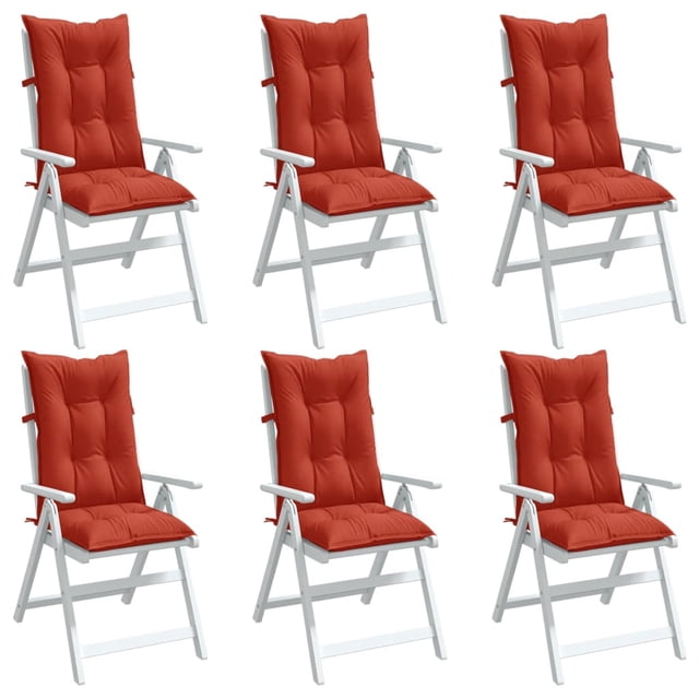 vidaXL Coussins de Chaise Dossier Haut 6 Pcs Rouge Mélangé 120x50x7 cm Tissu