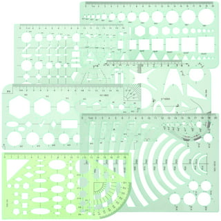 TOYMYTOY Drawing Plastic Geometric Template Measuring Rulers