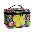 thumbnail image 2 of HELLHERO Flowers Pattern Travel Cosmetic Case Storage Large Capacity Travel Cosmetic Bag Wide Open Portable Pouch Thoughtful Gift For Friend, 2 of 5