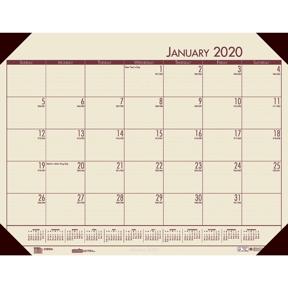Monthly Desk Pad Calendar EcoTones Tan Paper 22 x 17 Inches Walmart