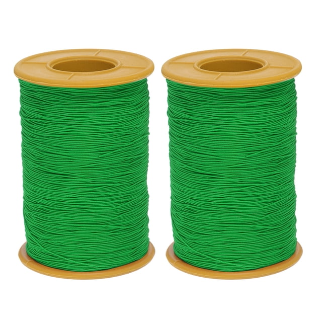 Hilo elástico Uxcell de 2 piezas 547 yardas 0.5mm de grosor para coser a mano, recogiendo, verde hierba