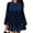 Navy, variant on PUWEI Women's Velvet Lace Trim A-Line Overall Babydoll Mini Dress Long Sleeve Scallop Neck Flared Dress
