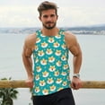 thumbnail image 6 of Fotbe Cute Shiba1 Pattern Men's Quick Dry Workout Tank Top Gym Muscle Tee Fitness Bodybuilding Sleeveless T Shirt Breathable Workout Shirt-4X-Large, 6 of 9