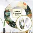 thumbnail image 3 of Designart "Beach Tidepool Euphony Pointillism I" Beach & Ocean Round Mirror Wall Décor Country - Large Green Round Mirror - Round Mirror 23" x 23" Inch, 3 of 5