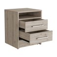 thumbnail image 2 of 15" Small Night Stand, Modern Bed Side Table with 2 Drawers and Open Shelf, Wood End Table with Storage, 2 Drawer Dresser for Living Room, Bedroom, 2 of 8