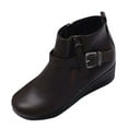 thumbnail image 2 of Tawop Boots for Women Ankle Short Boots Buckle Winter Fall Boots, 2 of 9