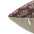 thumbnail image 4 of Fabdivine Block Print Throw Pillow Cover, 20x20 Inch Thick Linen Decorative Cushion Cover, Floral Print Boho Design Chocolate brown Pillow Cover for Sofa and Couch, 4 of 5