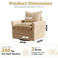thumbnail image 2 of Vcatnet Swivel Accent Chair 360°Corduroy Swivel Armchair Reading Chair with Side Pockets for Living Room, Bedroom, Reading Room Beige, 2 of 8