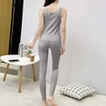 thumbnail image 6 of Kilaqueen Pj Sets for Woman V Neck Sleeveless and Elastic Waist Pants Solid Color Comfy Lightweight Soft 2 Piece Lounge Set, 6 of 6