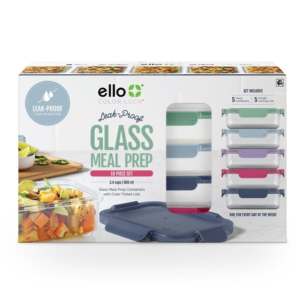 Ello Colorlock 3.4 Cup 10pc Glass Meal Prep Set - Walmart.ca