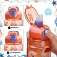 thumbnail image 5 of Topekada 2 Pack 20oz Kids Water Drinking Bottle - BPA Free, Auto Push Button, Chug Lid, Carry Loop Lightweight, Spill-Proof Water Bottle with Cute Design For Girls & Boys, 5 of 7