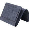 thumbnail image 5 of (Negro) bolsa de almacenamiento de fieltro para mesita de noche con bolsillos, organizador colgante para teléfono, cama, sofá, escritorio, 5 of 5