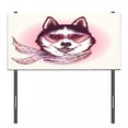 thumbnail image 3 of Cartoon Headboard, Hipster Husky Dog with Hearts Sunglasses and Scarf Fashion Animal Art Print, Upholstered Decorative Metal Bed Headboard with Memory Foam, Twin Size, Pink Cream Black, by Ambesonne, 3 of 4