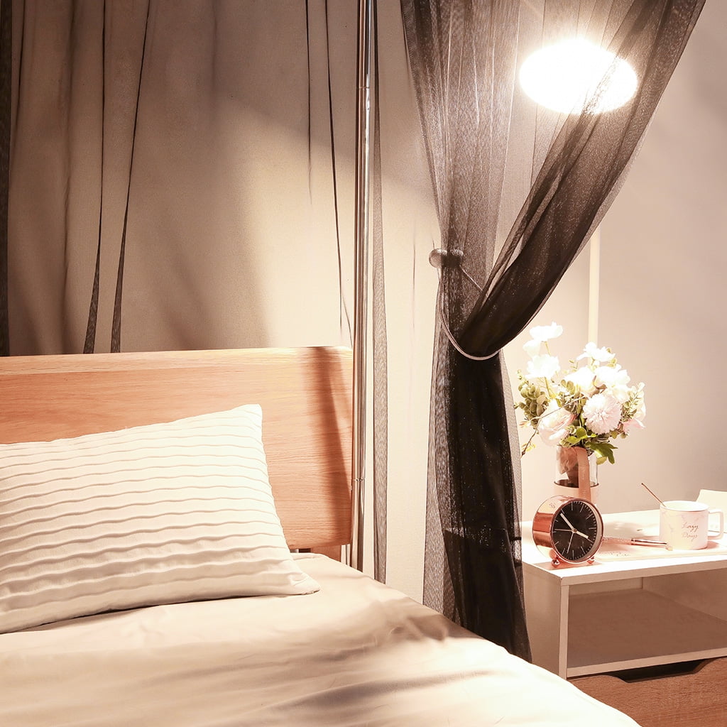 Mosquito Net For Bed 4 Corner Bed Canopy Easy Home Princess Bed Canopy Curtain For Girl Beds Kids Bedroom,Black,King