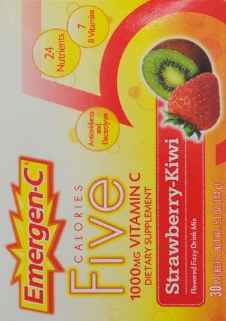 Alacer Emergen C Five Fizzy Drink Mix, 30 ea