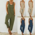 thumbnail image 2 of Combinaisons pour Femmes Sans Manches Dos Nu Bretelles Spaghetti Pantalon Large, 2 of 5